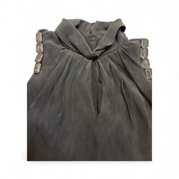 Italian Black Sheath Dress w Mesh Covered Gems - Picture 3 of 6